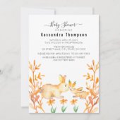 Invitation Lapin Bébé Avec Mère Baby shower Carotte Dangereux (Devant)