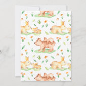 Invitation Lapin Bébé Avec Mère Baby shower Carotte Dangereux (Dos)