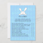 Invitation Lapin Blanc Bleu Sur Sous Le Jeu De Douche (Devant)
