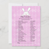 Invitation Lapin Blanc Lapin Violet Bébé Candy Douche Jeu (Devant)