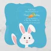 Invitation Lapin Blanc Mignon (Devant / Derrière)