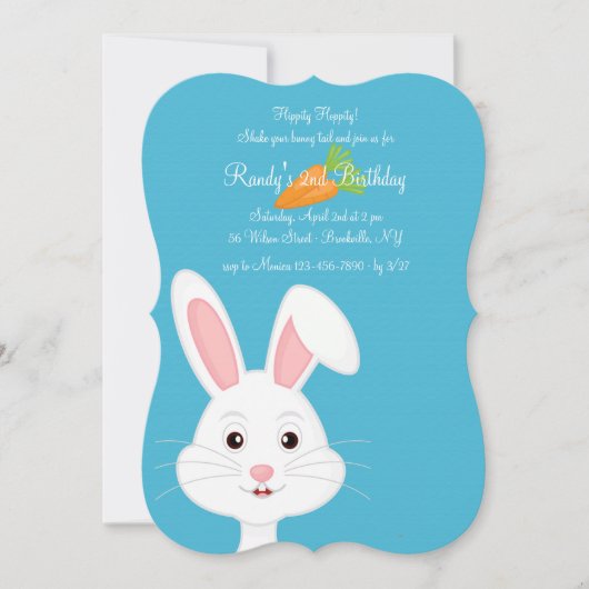 Invitation Lapin Blanc Mignon (Devant)