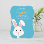 Invitation Lapin Blanc Mignon (Debout devant)