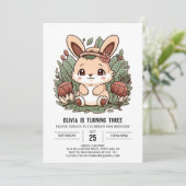 Invitation Lapin Boho Bunny Digital Anniversaire (Debout devant)