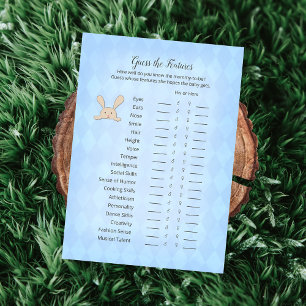 Invitation Lapin Brun Bleu Argyle Jeu Devinez Les Caractérist