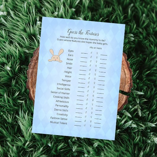 Invitation Lapin Brun Bleu Argyle Jeu Devinez Les Caractérist