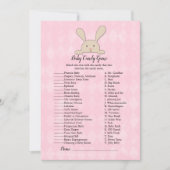 Invitation Lapin Brun Jeu de Candy Shower pour Bébé Rose (Devant)