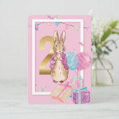 Invitation Lapin bunny classique (Debout devant)