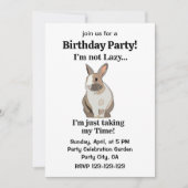 Invitation Lapin Bunny Mignon Drôle Anniversaire (Devant)