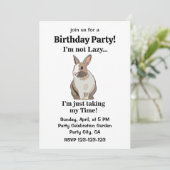 Invitation Lapin Bunny Mignon Drôle Anniversaire (Debout devant)
