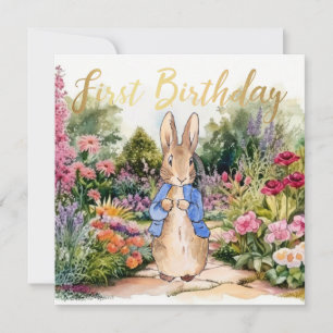 Invitation Lapin Classique 1er Anniversaire