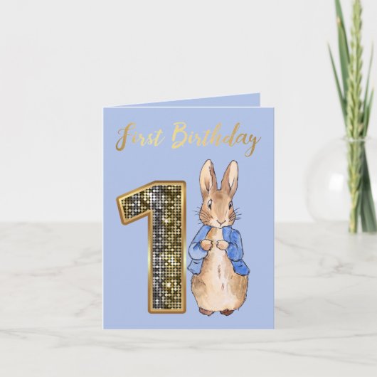 Invitation Lapin Classique 1er Anniversaire (Devant)