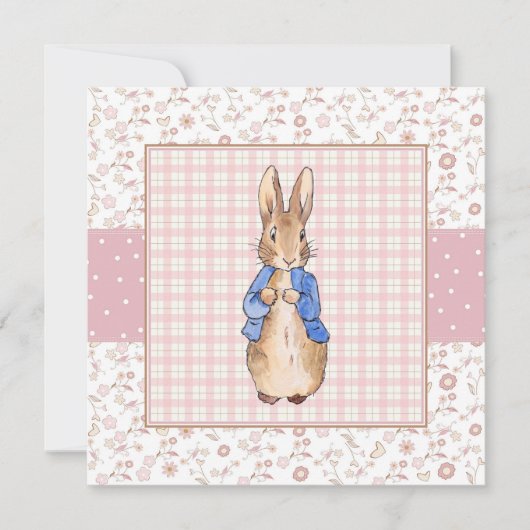 Invitation Lapin classique dans une veste bleue (Devant)