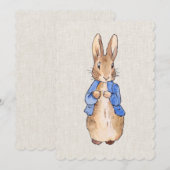 Invitation Lapin classique dans une veste bleue (Devant / Derrière)