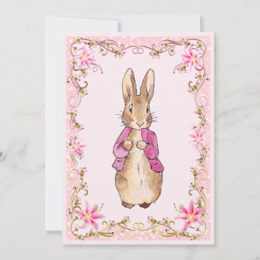 Invitation Lapin classique dans une veste rose (Devant)
