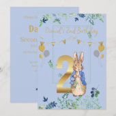 Invitation Lapin classique en veste bleue (Devant / Derrière)