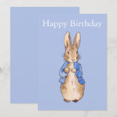 Invitation Lapin classique en veste bleue (Devant / Derrière)