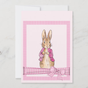 Invitation Lapin classique en veste rose