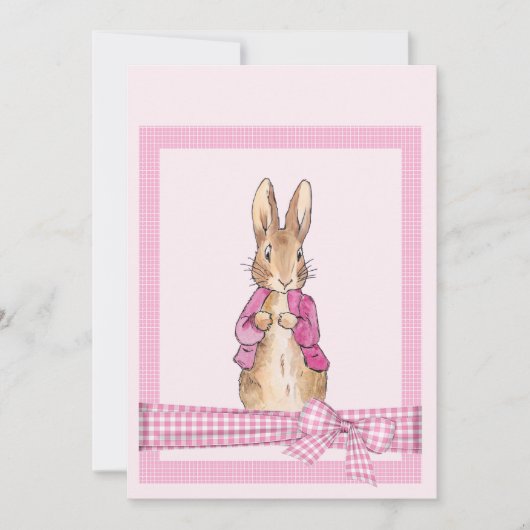 Invitation Lapin classique en veste rose (Devant)