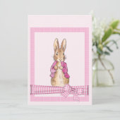 Invitation Lapin classique en veste rose (Debout devant)