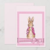 Invitation Lapin classique en veste rose (Devant / Derrière)
