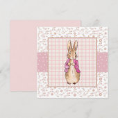 Invitation Lapin classique en veste rose (Devant / Derrière)