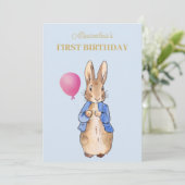 Invitation Lapin Classique Personnalisé Premier anniversaire (Debout devant)