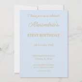 Invitation Lapin Classique Personnalisé Premier anniversaire (Dos)