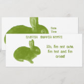 Invitation Lapin croisé chaud pour Pâques (Devant / Derrière)