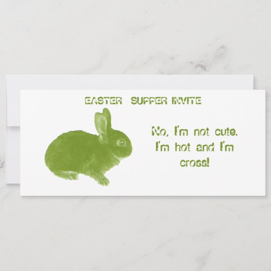 Invitation Lapin croisé chaud pour Pâques (Devant)