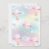 Invitation Lapin Cute Lapin Hot Air Balloon 1er anniversaire (Dos)