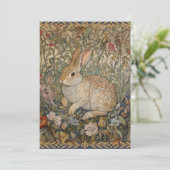 Invitation Lapin dans un jardin anglais style William Morris (Debout devant)