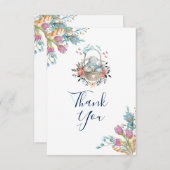 Invitation Lapin dans un panier avec Oeufs & Joli Bouque Flor (Devant / Derrière)