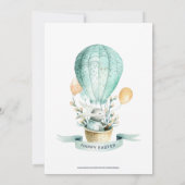 Invitation Lapin Dans Une Chasse À Oeufs De Balloon Chaud Et (Dos)