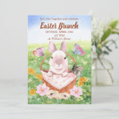 Invitation Lapin de brunch de Pâques (Debout devant)