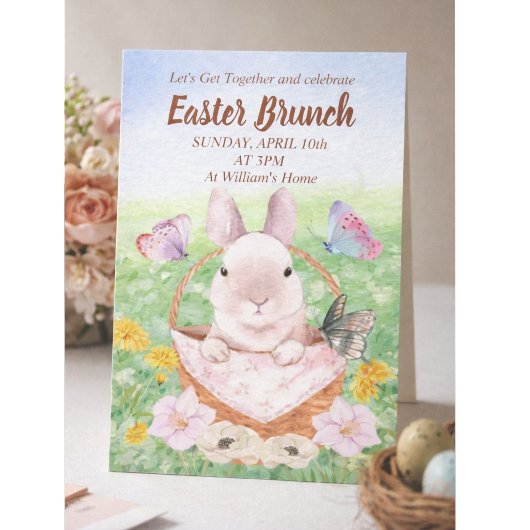 Invitation Lapin de brunch de Pâques