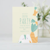 Invitation Lapin de Carotte de Fête de Pâques (Debout devant)
