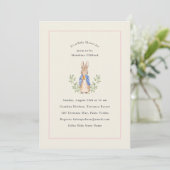 Invitation Lapin de conte de fées classique rose Baby Shower (Debout devant)