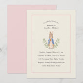 Invitation Lapin de conte de fées classique rose Baby Shower (Devant / Derrière)