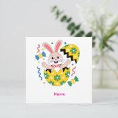 Invitation Lapin de fête de Pâques qui jaillit  (Debout devant)