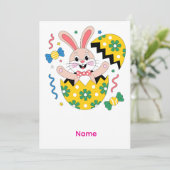 Invitation Lapin de fête de Pâques qui jaillit (Debout devant)