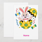 Invitation Lapin de fête de Pâques qui jaillit (Devant / Derrière)