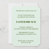 Invitation Lapin de fleurs roses vert printemps Œuf de Pâques (Dos)