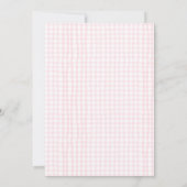 Invitation Lapin de gingham rose pour Baby Shower (Dos)