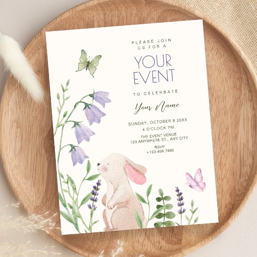 Invitation Lapin de jardin