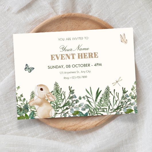 Invitation Lapin de jardin 