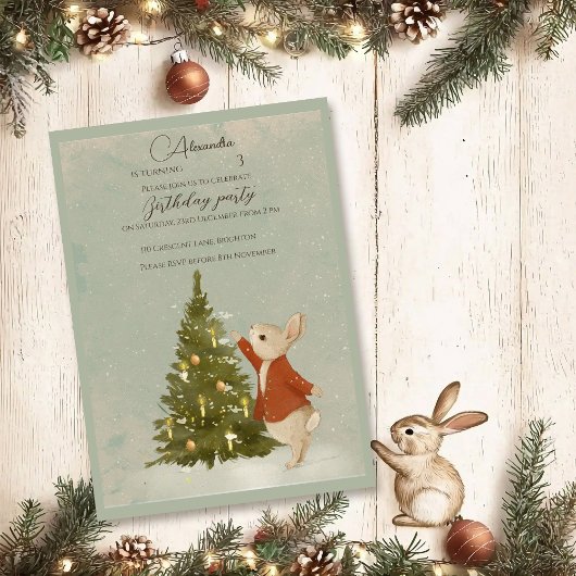 Invitation Lapin de Noël Peter