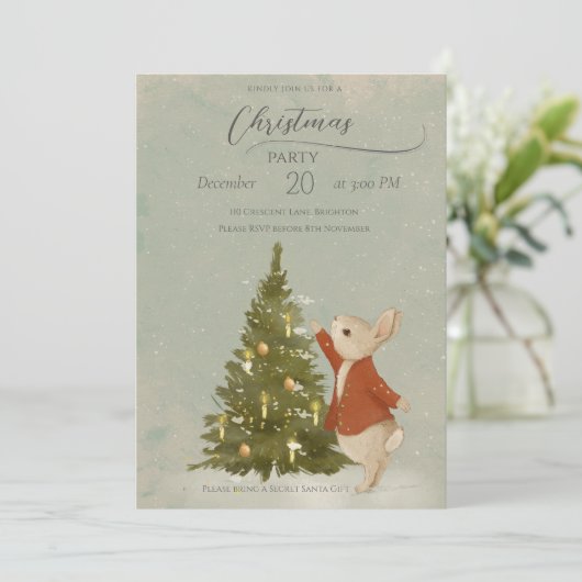 Invitation Lapin de Noël Peter (Debout devant)