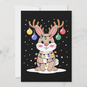 Invitation Lapin de Noël Renne Antilopes Lumières Xmas Neige