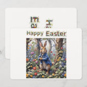 Invitation Lapin de Pâques  (Devant / Derrière)